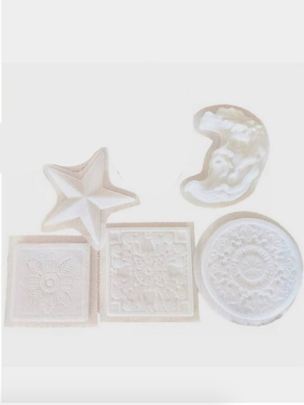 NEW MOLD CREATIONS FLORAL GREEN MAN GREEK MOON STAR CONCRETE STEPPING STONE